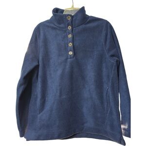 J.Crew Factory Women  Sherpa Button-front Tunic Navy Blue Size Large